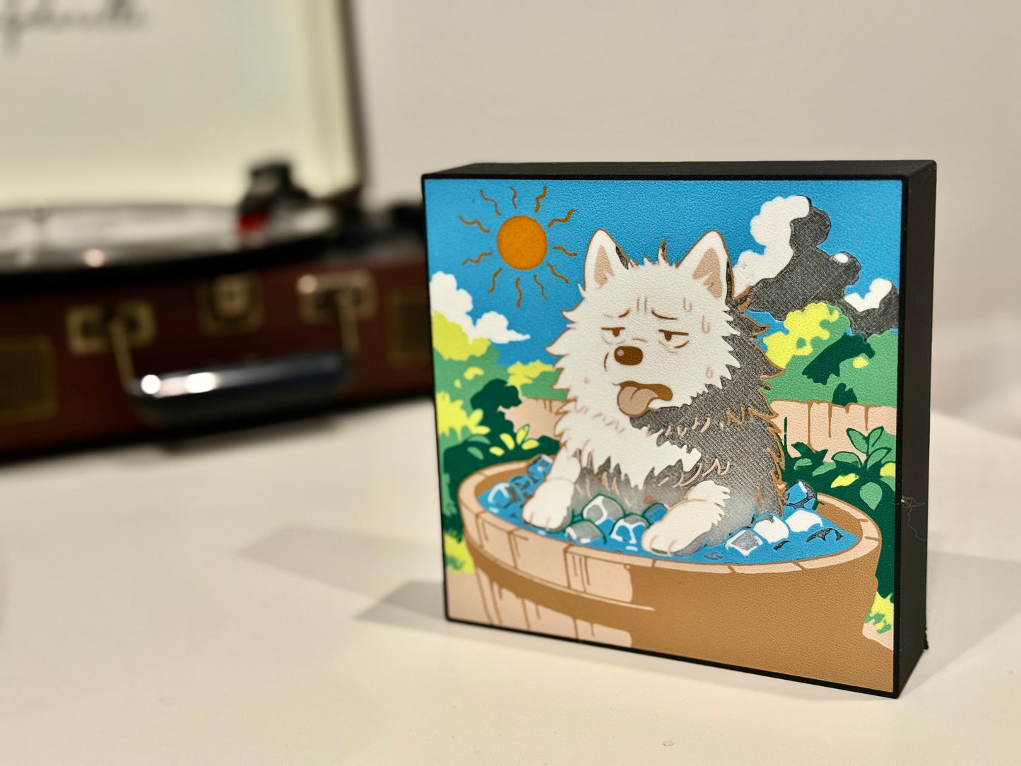 Bath Time Bliss LED Lightbox - Samoyed Summer Fun