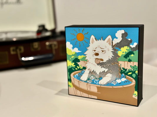 Bath Time Bliss LED Lightbox - Samoyed Summer Fun